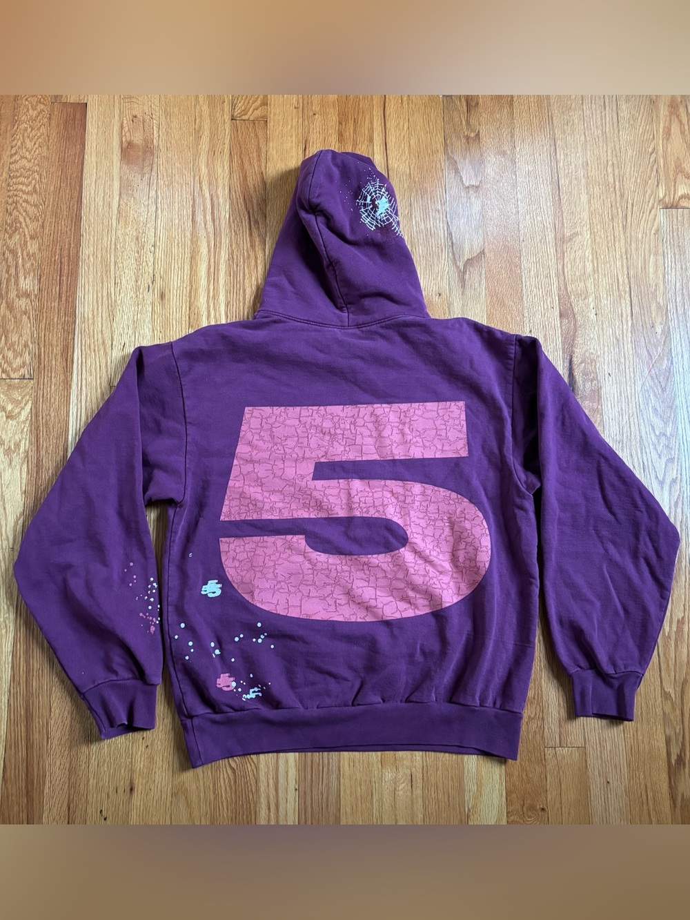 Sp5der Nocturnal Highway Purple Hoodie Medium